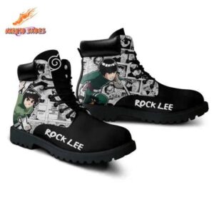 Black Manga Collage Boots Rock Lee Shoes