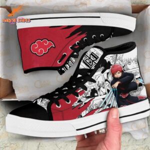 Dark Sasori Naruto High Top Canvas Shoes Anime Streetwear 1