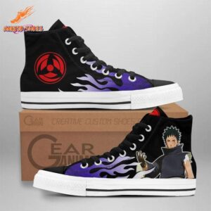 Mangekyo Sharingan Purple Flame Obito High Top Canvas Shoes