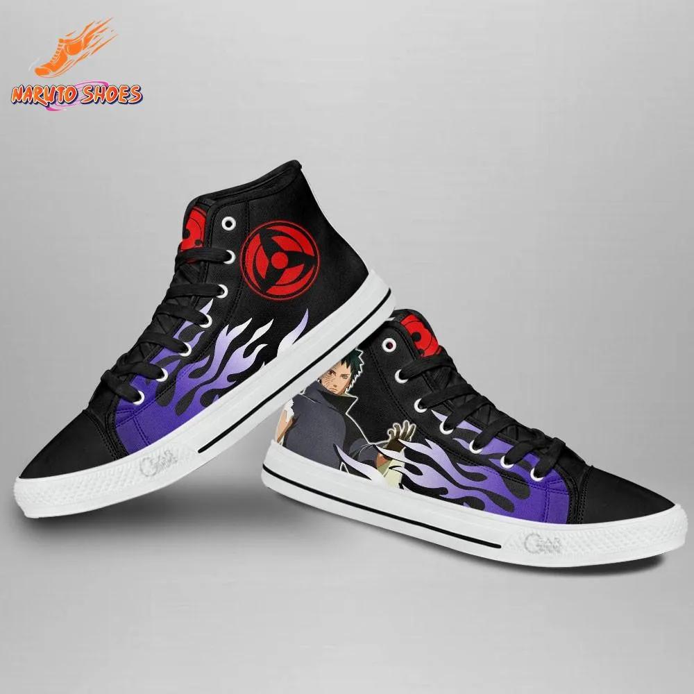 Mangekyo Sharingan Purple Flame Obito High Top Canvas Shoes Mangekyo Sharingan Purple Flame Obito High Top Canvas Shoes