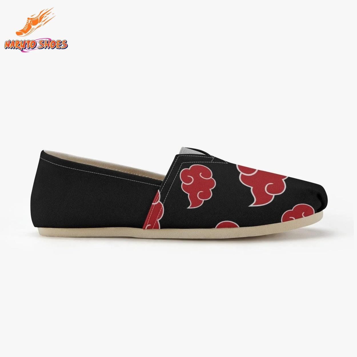 Akatsuki Red Cloud Tomu Canvas Shoes – Legendary Ninja Slip-On Style Akatsuki Red Cloud Tomu Canvas Shoes – Legendary Ninja Slip-On Style