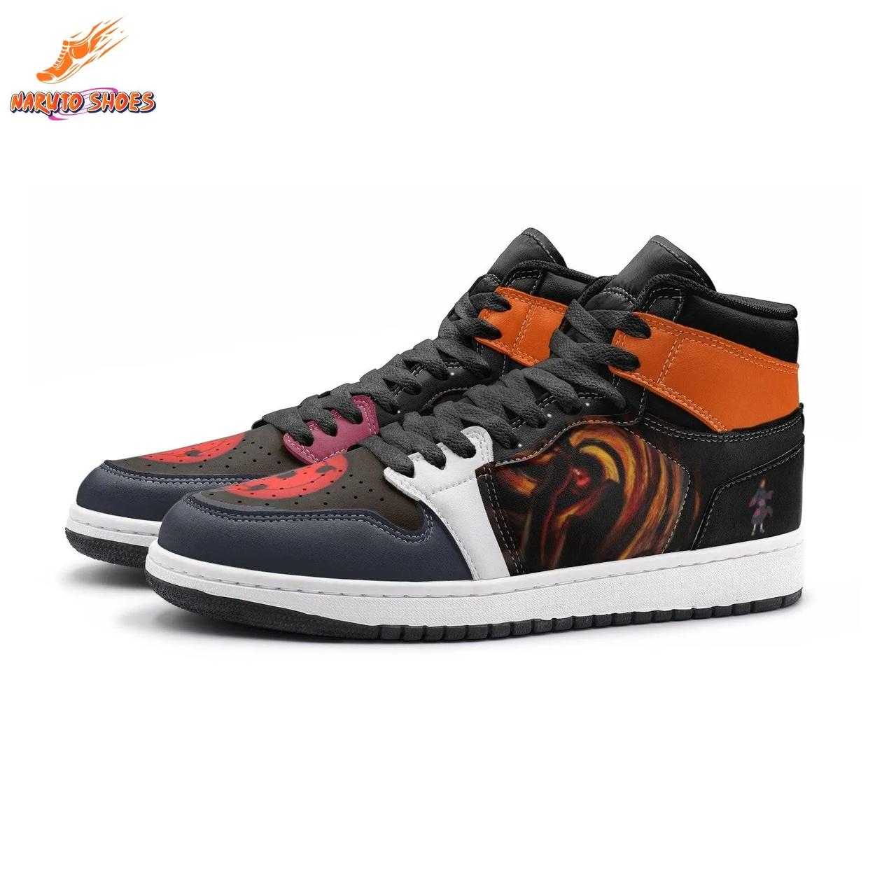 Black Orange Spiral Mask High Top Obito Shoes Black Orange Spiral Mask High Top Obito Shoes