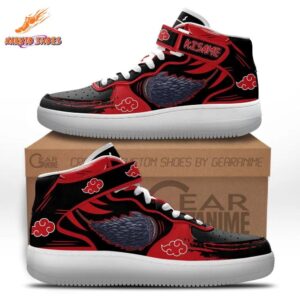 Red Black Kisame AF1 High Top Shoes Akatsuki Anime Style