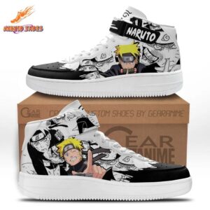 Black White Manga Uzumaki Naruto Shoes High-Top Anime Sneakers