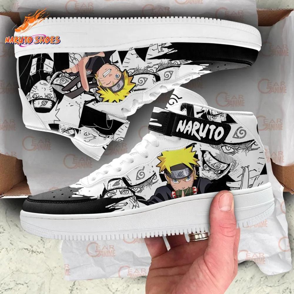 Black White Manga Uzumaki Naruto Shoes High-Top Anime Sneakers Black White Manga Uzumaki Naruto Shoes High-Top Anime Sneakers