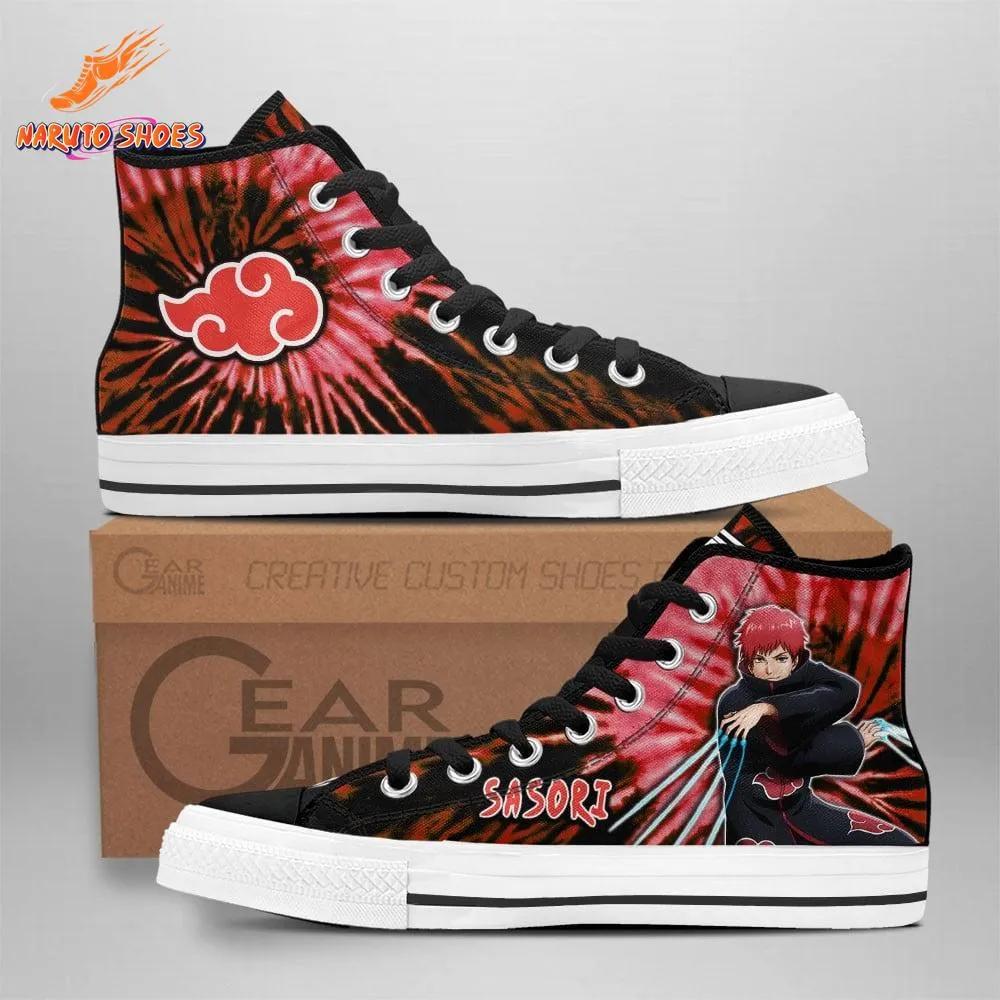 Red Black Akatsuki Cloud High Top Canvas Sasori Shoes Red Black Akatsuki Cloud High Top Canvas Sasori Shoes