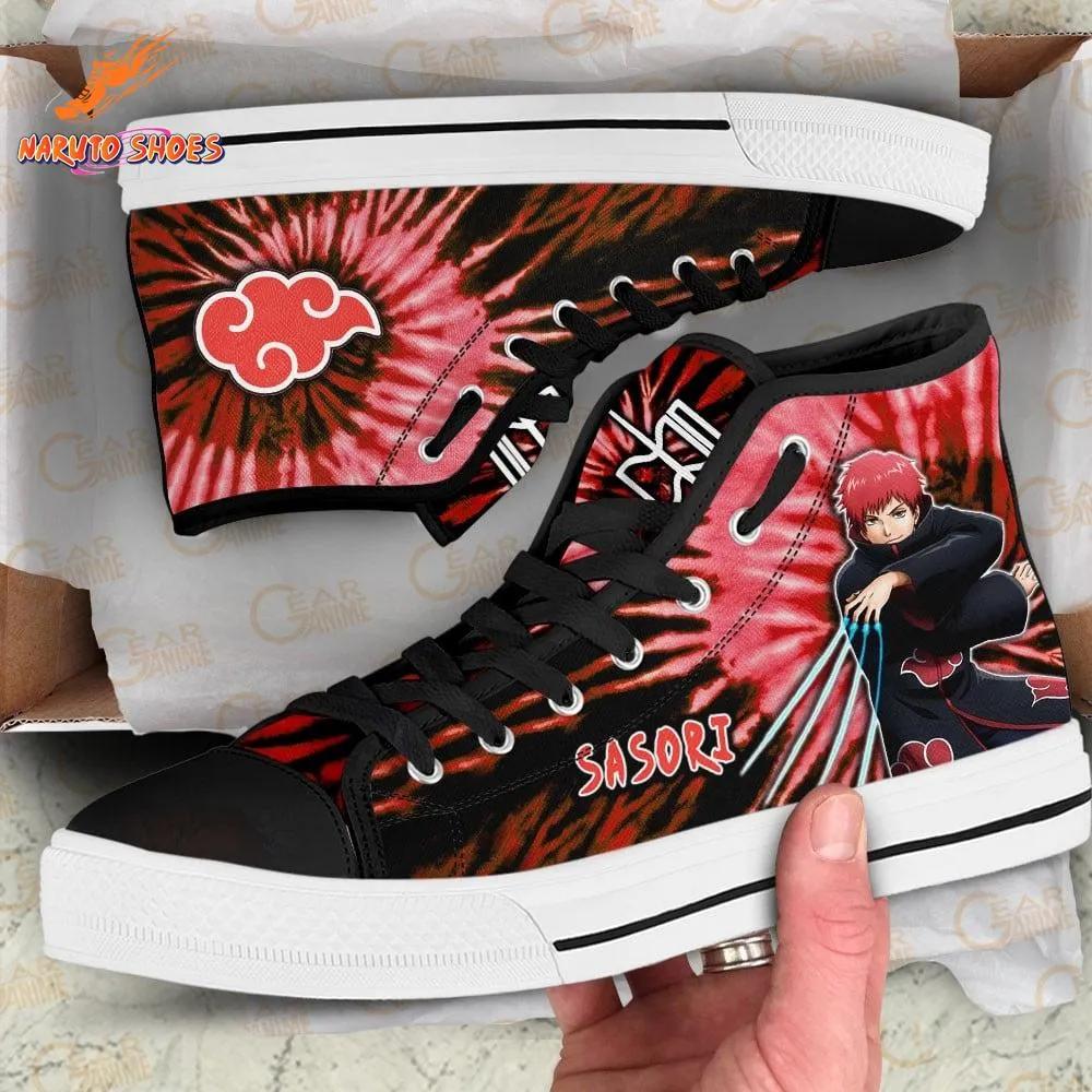 Red Black Akatsuki Cloud High Top Canvas Sasori Shoes Red Black Akatsuki Cloud High Top Canvas Sasori Shoes