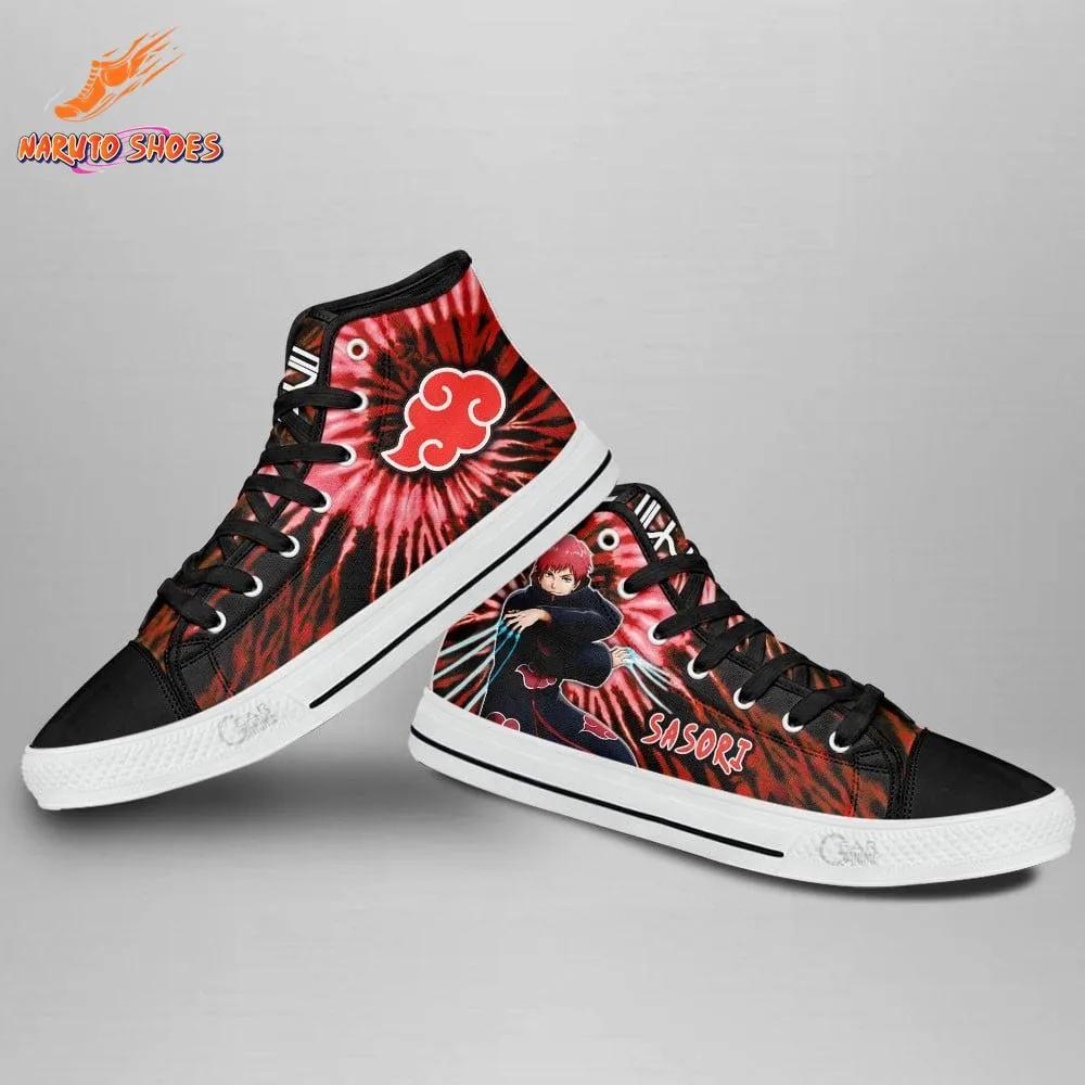Red Black Akatsuki Cloud High Top Canvas Sasori Shoes Red Black Akatsuki Cloud High Top Canvas Sasori Shoes