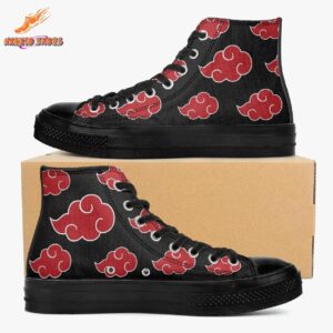 Black Red Cloud Pattern High Top Akatsuki Converse