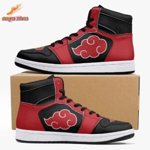 Red Black Cloud Logo High Top Akatsuki Shoes