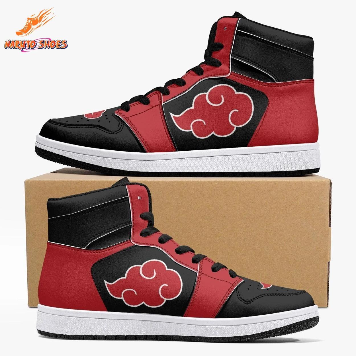 Red Black Cloud Logo High Top Akatsuki Shoes Red Black Cloud Logo High Top Akatsuki Shoes