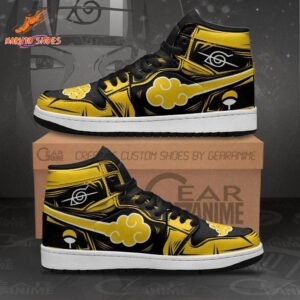 Akatsuki Yellow Cloud JD Shoes with Black Shinobi Anime Artwork