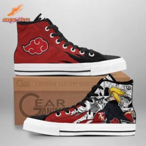 Manga Collage Deidara Shoes – High Top Canvas Shoes for Anime Conventions