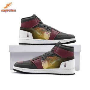 Pain Rinnegan JD Shoes with Burgundy Black Anime Artwork