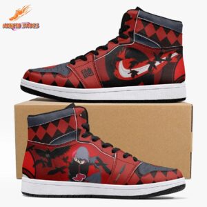 Crow Genjutsu Itachi Jordans – Red Moon High-Tops for Anime Conventions