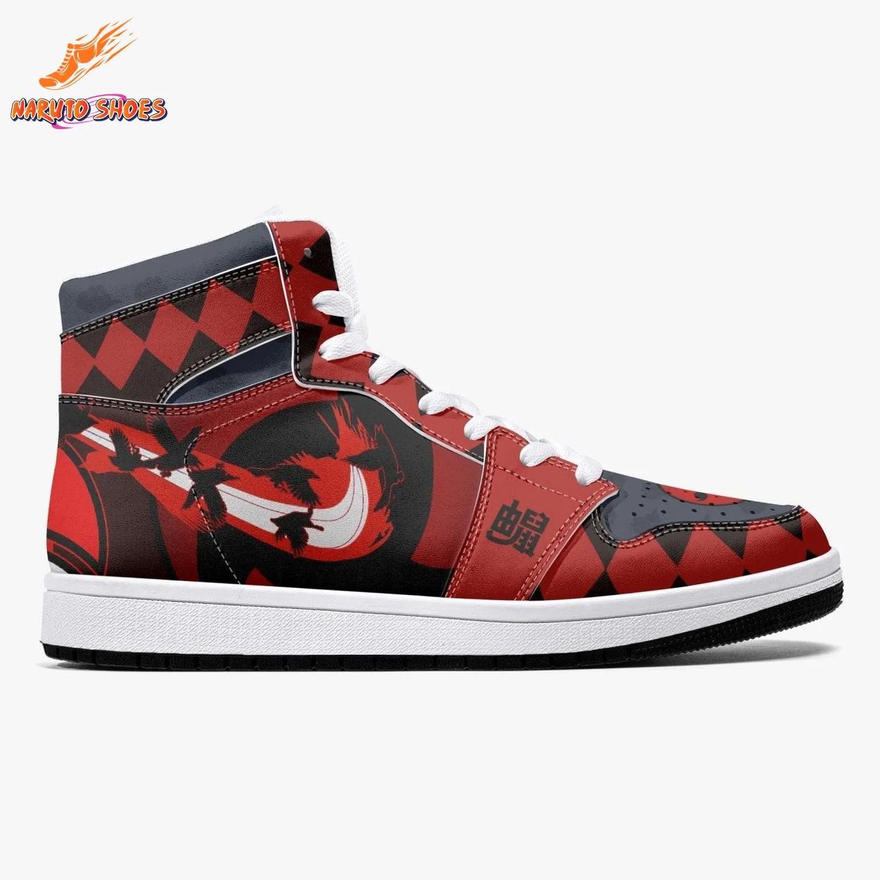 Crow Genjutsu Itachi Jordans – Red Moon High-Tops for Anime Conventions Crow Genjutsu Itachi Jordans – Red Moon High-Tops for Anime Conventions