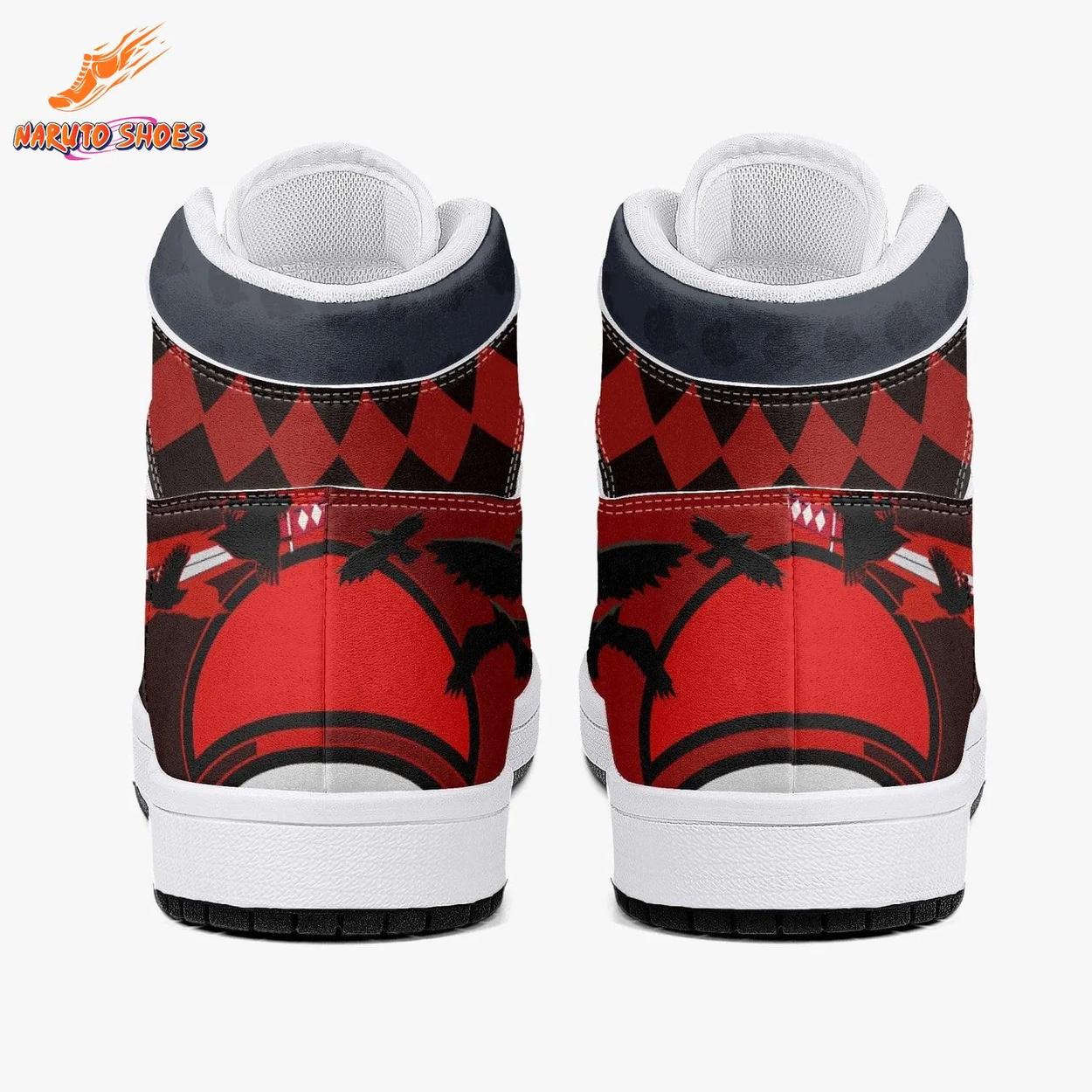 Crow Genjutsu Itachi Jordans – Red Moon High-Tops for Anime Conventions Crow Genjutsu Itachi Jordans – Red Moon High-Tops for Anime Conventions