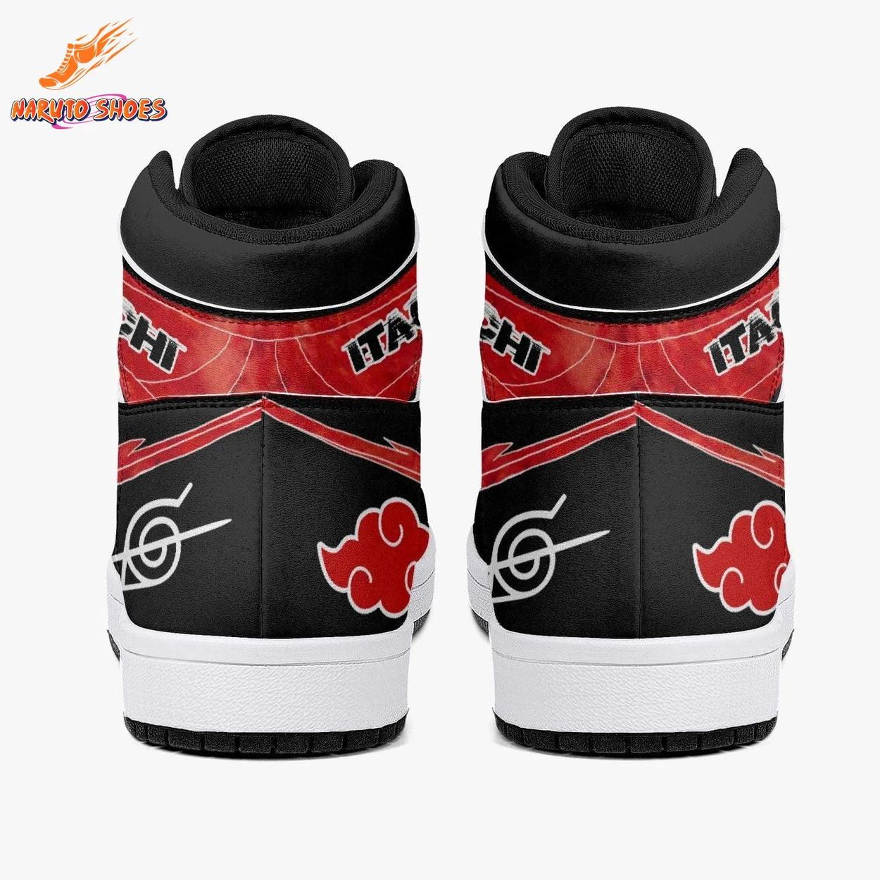 Itachi Akatsuki Jordans with Uchiha Red Black Anime Artwork Itachi Akatsuki Jordans with Uchiha Red Black Anime Artwork