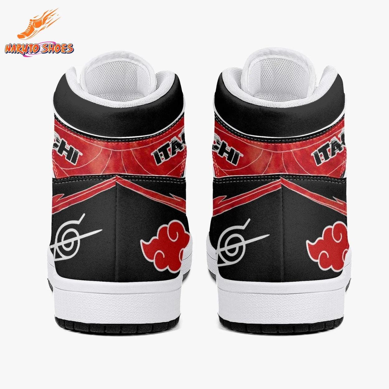 Itachi Akatsuki Jordans with Uchiha Red Black Anime Artwork Itachi Akatsuki Jordans with Uchiha Red Black Anime Artwork