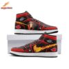 Itachi Akatsuki Jordans with Uchiha Red Black Anime Artwork Itachi Akatsuki Jordans with Uchiha Red Black Anime Artwork