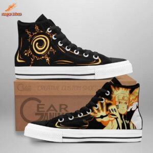 Six Paths Sage Mode Naruto Converse Style High Top Canvas with Golden Seal Artwork
