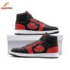 Akatsuki Red Cloud Skate Shoes Black White Anime Style