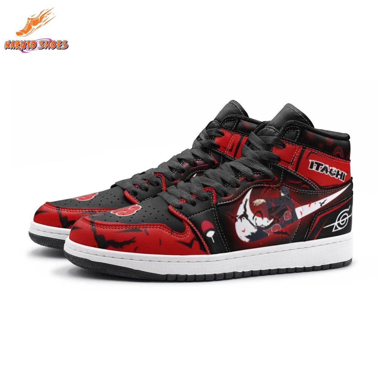Uchiha Itachi Akatsuki JD Shoes in Red Black Anime Style Uchiha Itachi Akatsuki JD Shoes in Red Black Anime Style