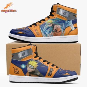 Uzumaki Naruto Rasengan Basketball Shoes with Orange Anime Artwork
