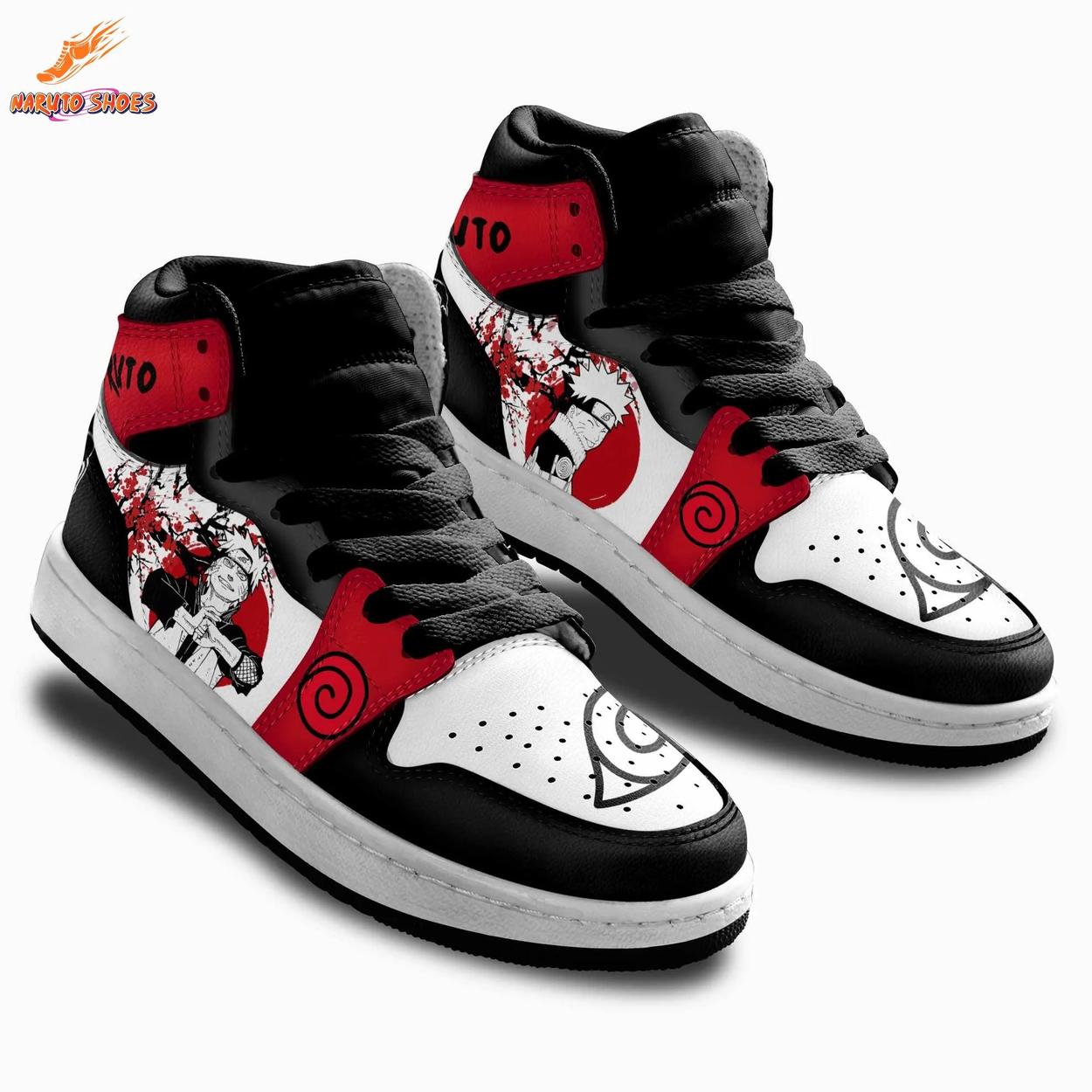 Red Black Manga Uzumaki Naruto Shoes with Anime Character Artwork Red Black Manga Uzumaki Naruto Shoes with Anime Character Artwork