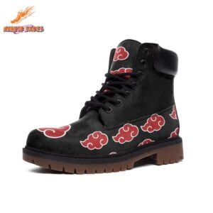 Akatsuki Red Cloud Boots – Black Lace-Up Style for Conventions