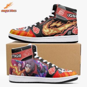 Sharingan Flame Itachi Jordans – Uchiha AJ1 Streetwear for Fans