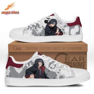 Uchiha Itachi Akatsuki Sneakers with Manga Panel Art for Fans