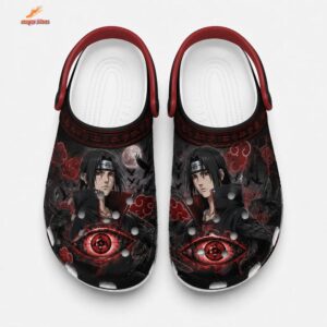Moon Crow Sharingan Itachi Crocs – Red Eye Shinobi Clog Art
